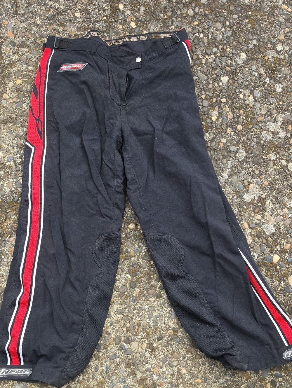 O'Neill Black Pants with Red & White Stripes